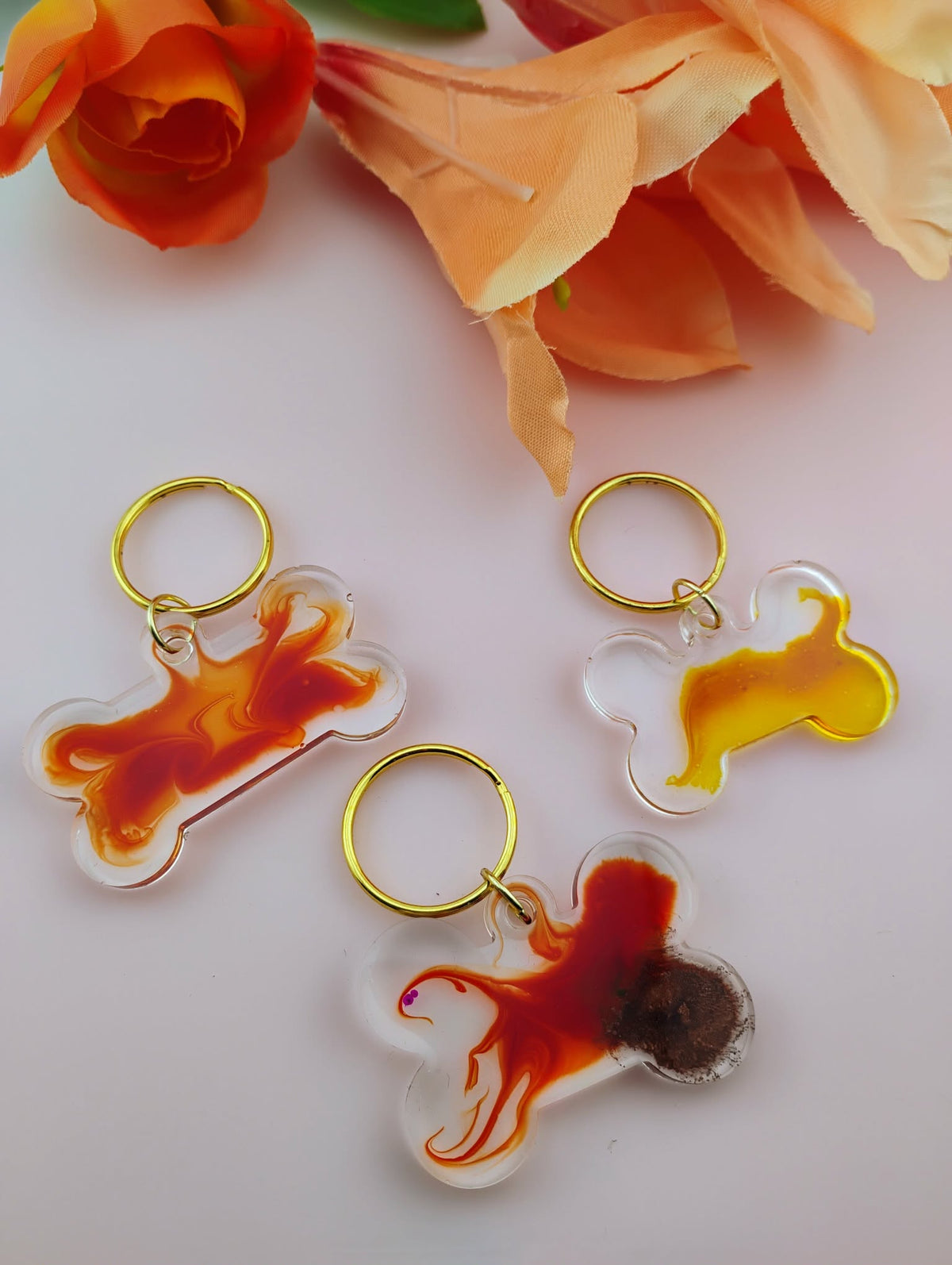 Pet Tag Orange Cream-3PK