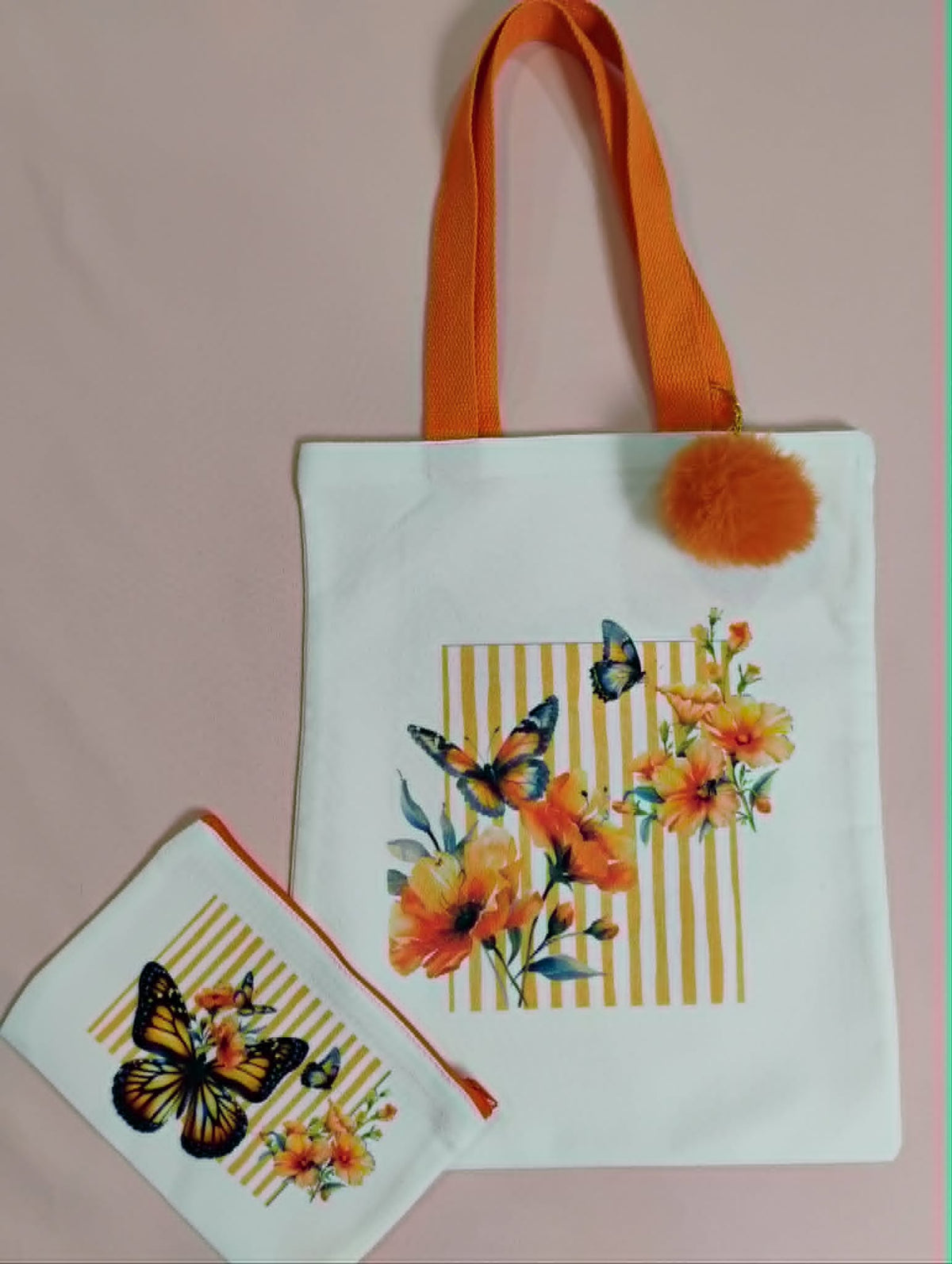 Tote Orange Butterflies